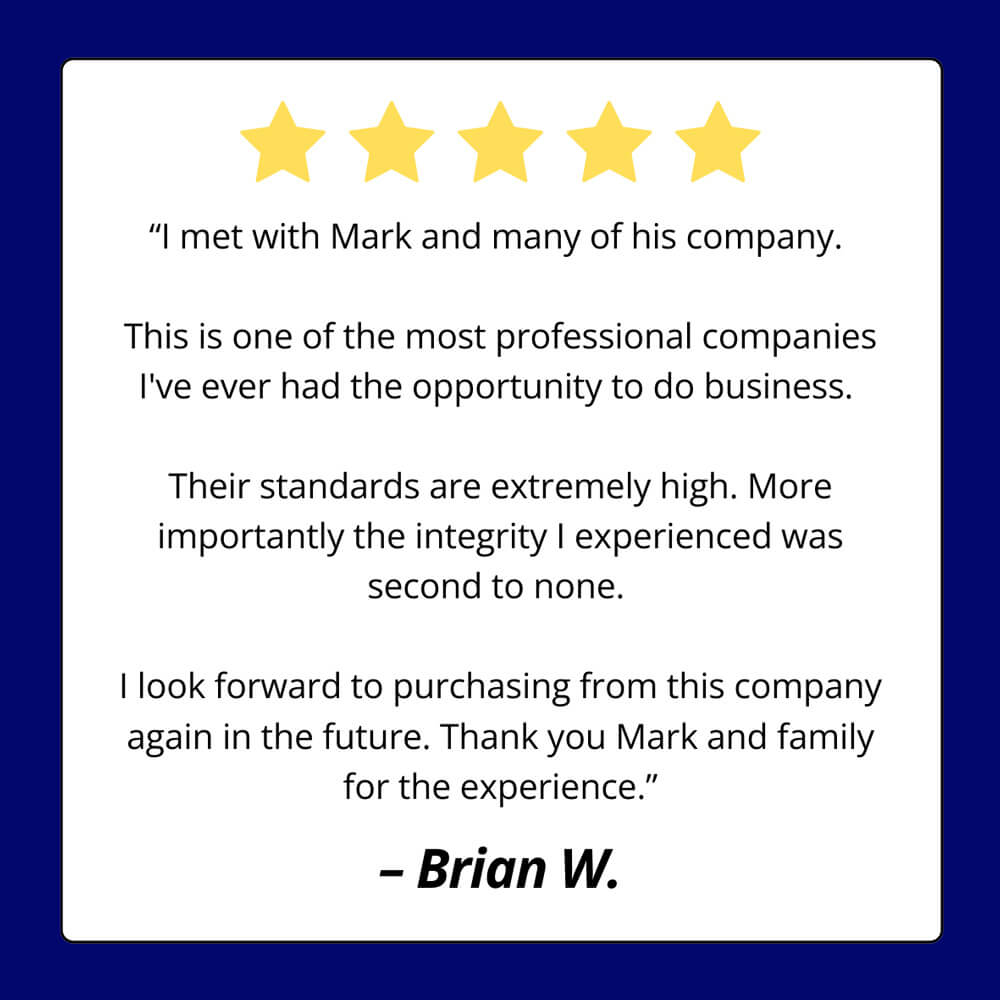 Five star review of the professional experience with Intrac by Brian W.