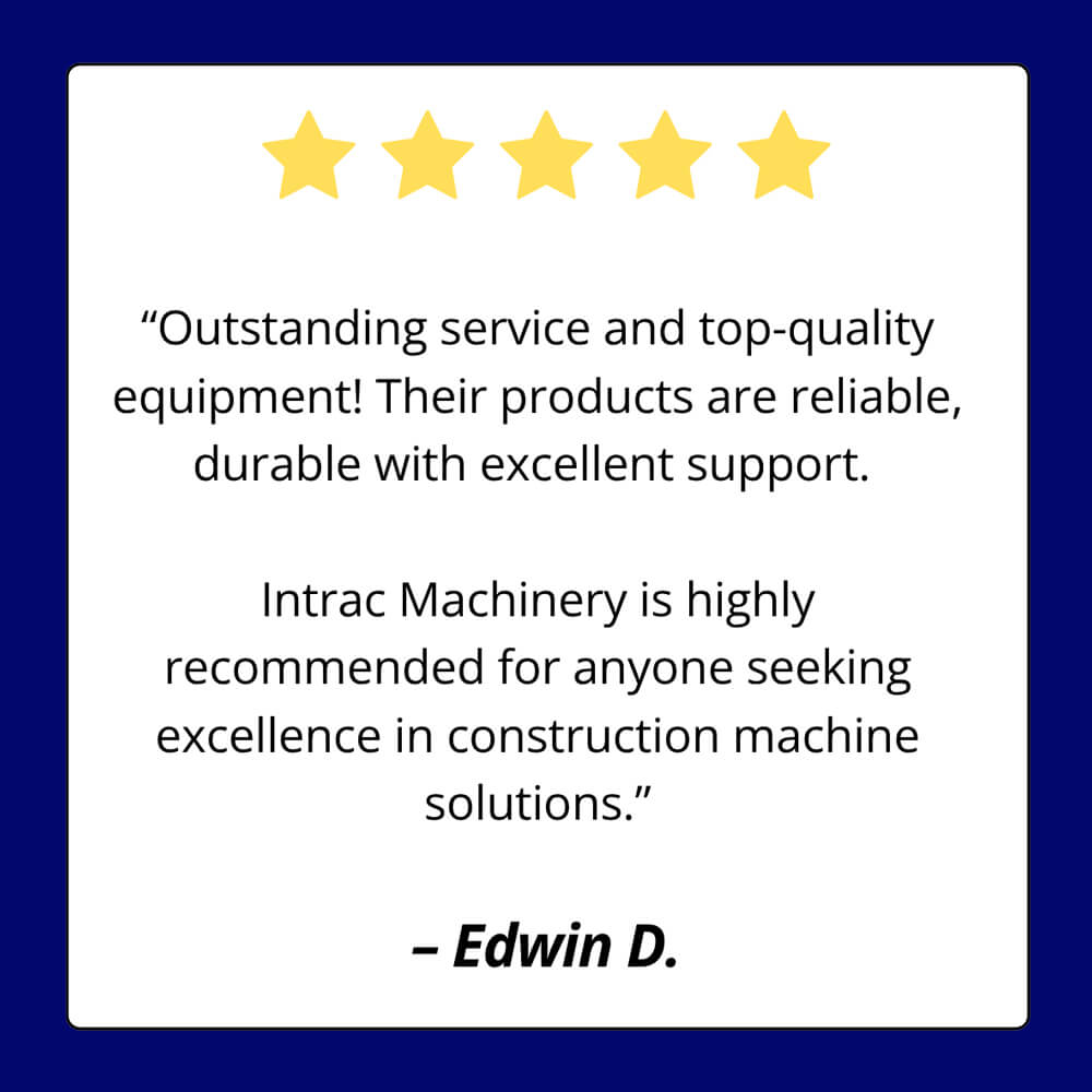 Five star review of Intrac's service and equipment by Edwin D.